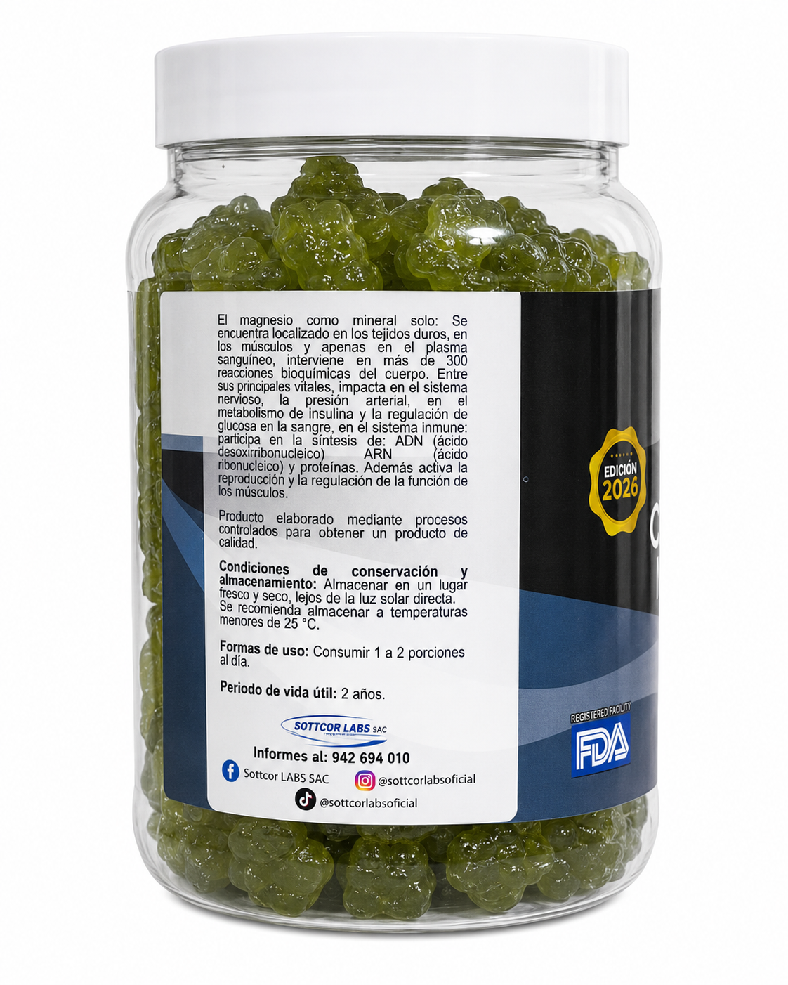 Gomitas de Citrato de Magnesio | Relajación y bienestar muscular - vista lateral izquierda