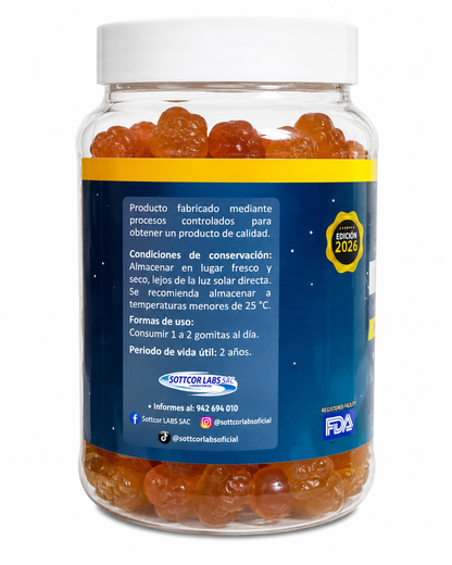 Gomitas Dulce Sueños | Valeriana, manzanilla, toronjil y magnesio - vista lateral izquierda