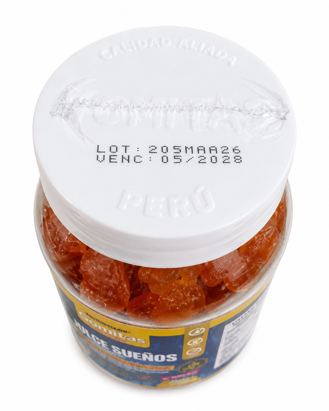 Gomitas Dulce Sueños | Valeriana, manzanilla, toronjil y magnesio - vista superior