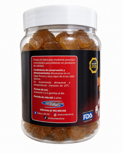 Gomitas de Maca Negra | Con huanarpo macho y vitamina D - vista lateral izquierda