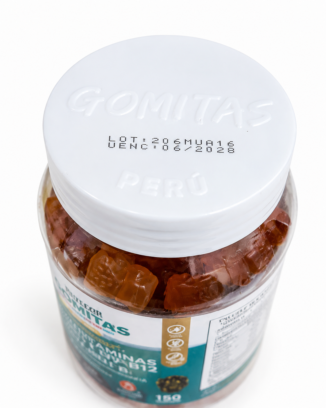 Gomitas Multivitaminas | Vitaminas A, B, C, D y E - vista superior