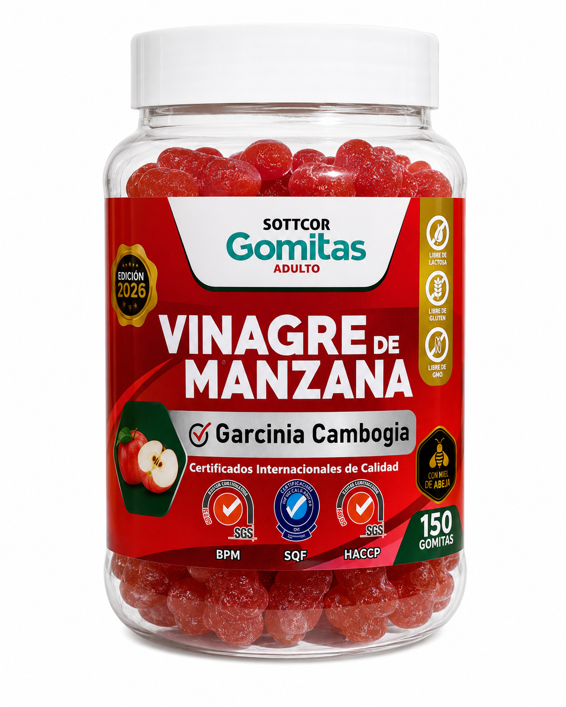 Gomitas de Vinagre de Manzana | Con garcinia cambogia - vista frontal