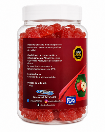 Gomitas de Vinagre de Manzana | Con garcinia cambogia - vista lateral izquierda